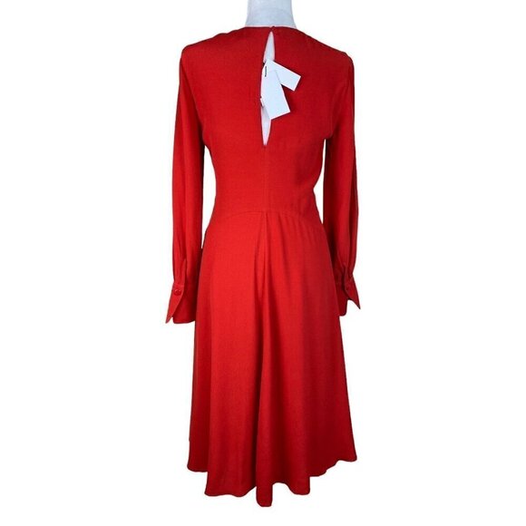 Equipment Short Faun Dress NWT $475 in Aura Orange / Poppy Red Women's Size 4 - Picture 11 of 13